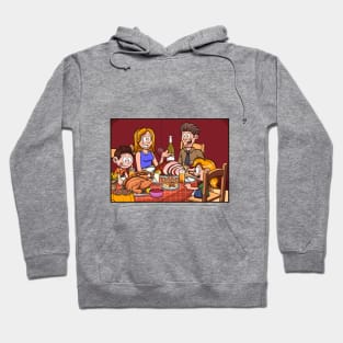 Family Having A Thanksgiving Dinner Hoodie